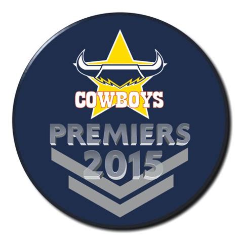 2015 North Queensland Cowboys NRL Premiers SS Button Badge - Victory Badges