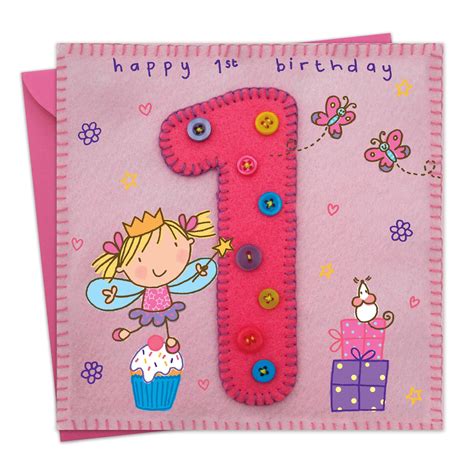 Buy Twizler 1st Birthday Card For Girl With Fairy Princess Presents