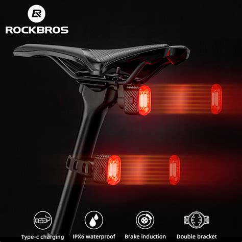 Rockbros Smart Bicycle Brake Light Ipx Taillight Type C Bike Tail Rear