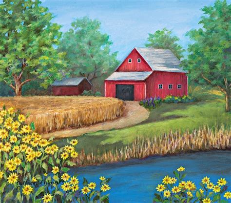 Colleen Eubanks Farm Scene Painting Flower Painting Canvas