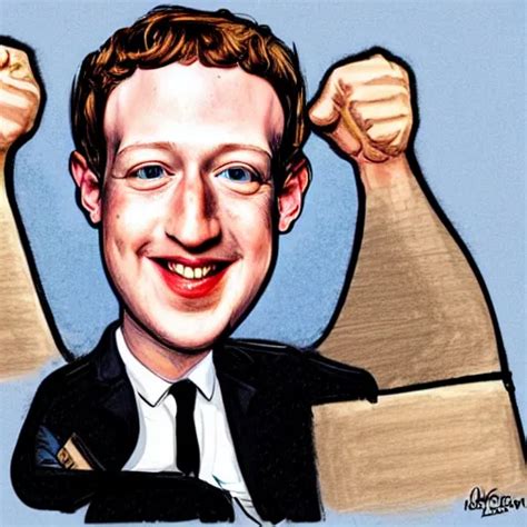 Krea A Caricature Portrait Of Mark Zuckerberg Drawn By Mort Drucker