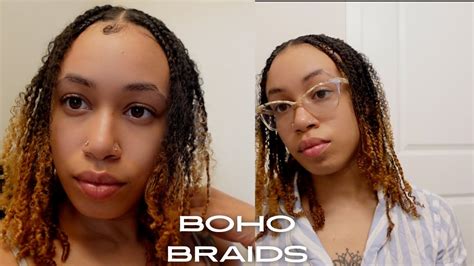 Boho Braids On My Natural Hair Update Refreshing YouTube