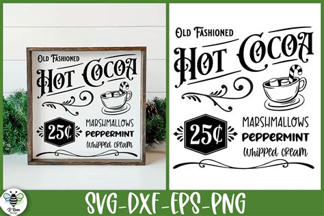 Old Fashioned Hot Cocoa Sign Svg Graphic By B Renee Design Creative