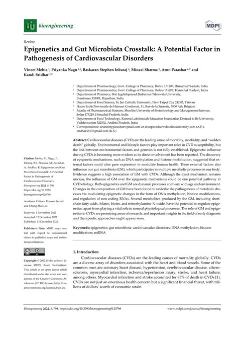 (PDF) Epigenetics and Gut Microbiota Crosstalk: A Potential Factor in ... 