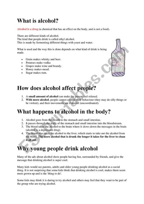 Alcohol ESL Worksheet By FRIEDA76