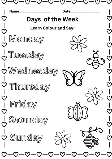 Days Of The Week 28 Worksheets Downloadable Worksheets Worksheets