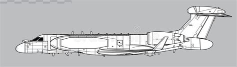 Gulfstream G550 Caew Iai El W2085 Dibujo Vectorial De Aeronaves De Alerta Temprana Y Control En