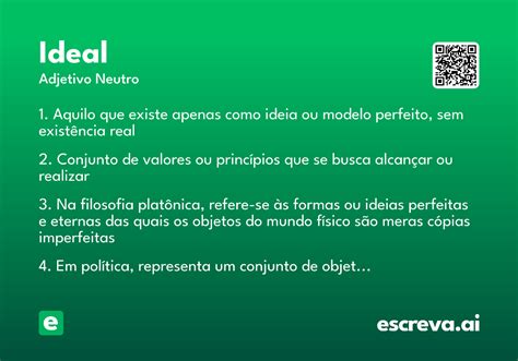 O Que Significa Ideal - Ideal - Significado e Sinônimo - escreva.ai
