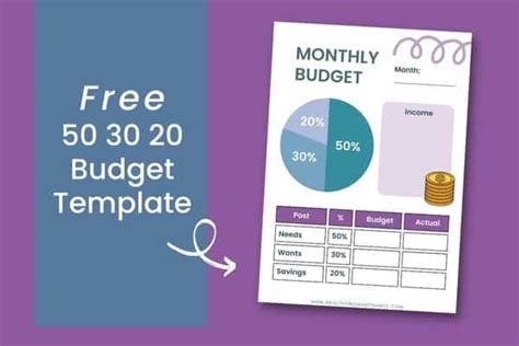 Free 50 30 20 Budget Template Pdf - Wealthy Woman Finance