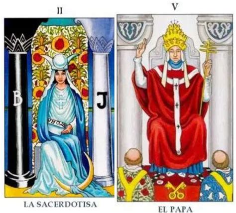 La Sacerdotisa Y El Sacerdote O Papa En El Tarot Lallavedeltarot