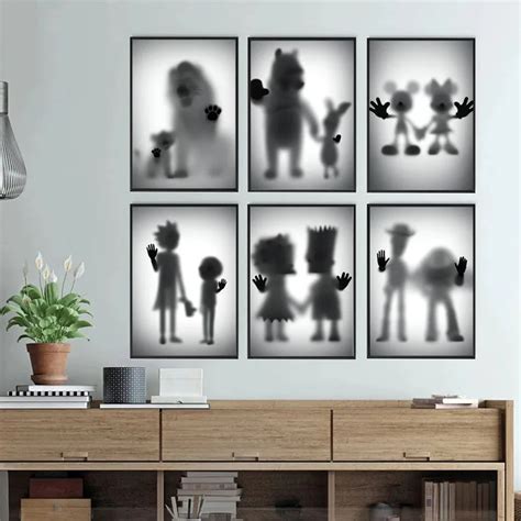 Disney Cartoon Charakter Poster Schwarz Wei Mickey Mouse Malerei L We K