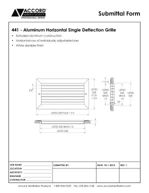 Fillable Online Submittal Form Aluminum Horizontal Single