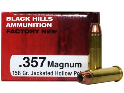 Black Hills 357 Magnum 158 Gr Jacketed Hollow Point Box Of 50