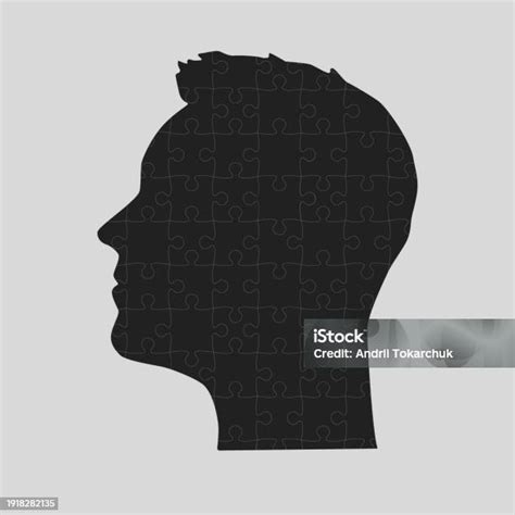 Man Head Made Puzzle Pieces Strategy Education Stock Illustration ... 