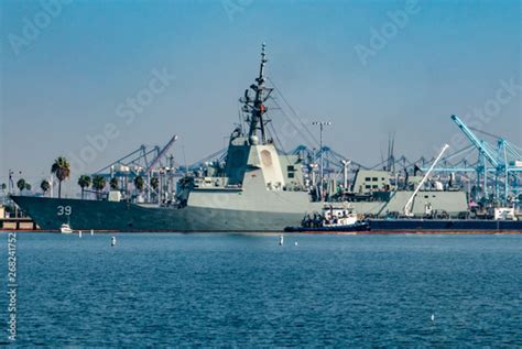 The HMAS Hobart (DDG 39), at the Port of Los Angeles, is the lead ship of the Hobart-class air ...