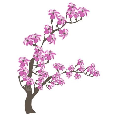 Spring Plant Vector Art PNG Stylised Spring Plant Vector Purple Pink