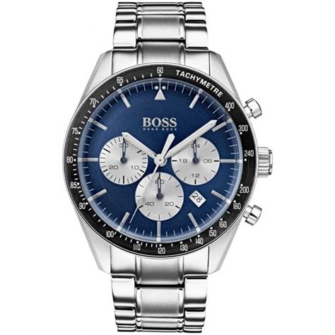 Hugo Boss Gents Trophy Blue Dial Stainless Steel Watch Mens Watches