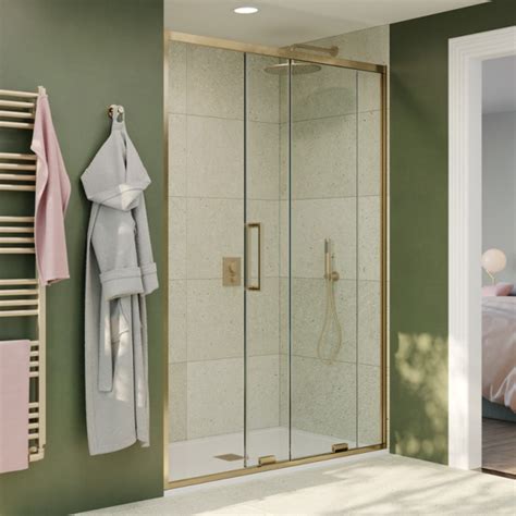 Crosswater Optix Brass Sliding Shower Door Sanctuary Bathrooms