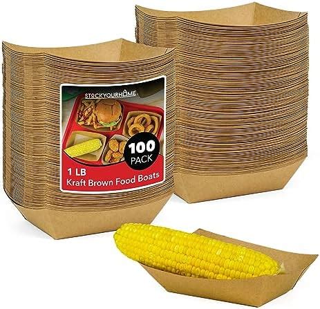 Amazon Stock Your Home 100 Pack 1 Lb Brown Kraft Paper Food Trays