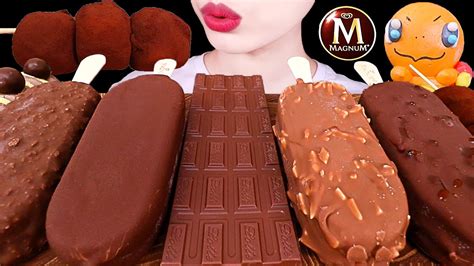 ASMR MUKBANGCHOCOLATE ICE CREAM MAGNUM KITKAT RICE CAKE MALTESERS 초코