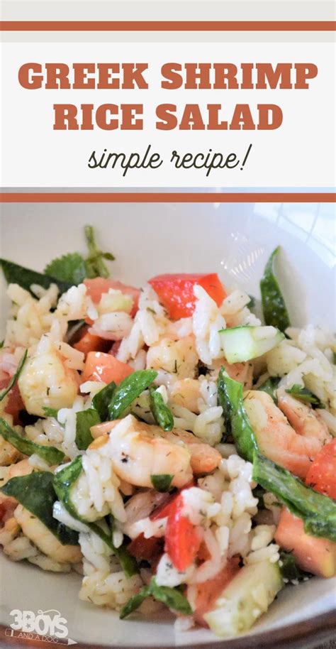 Greek Shrimp Rice Salad Recipe - 3 Boys and a Dog