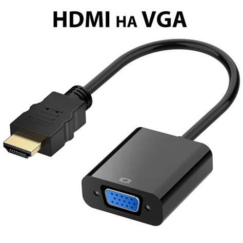 Переходник HDMI VGA кабель 20 см, черный - купить с доставкой по ...