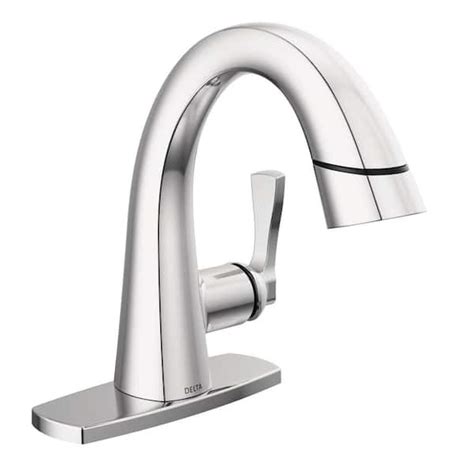 Delta Stryke Single Handle Single Hole Bathroom Faucet With Pull Down