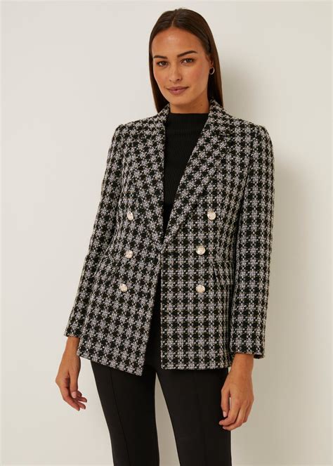 Check Coat Womens Black And White At Janice Curry Blog