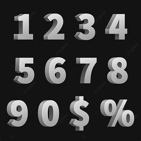 Number Symbol Vector Hd Images Vector 3d Numbers And Symbols Template View Order Png Image