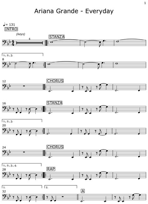 Ariana Grande Everyday Sheet Music For Electric Bass