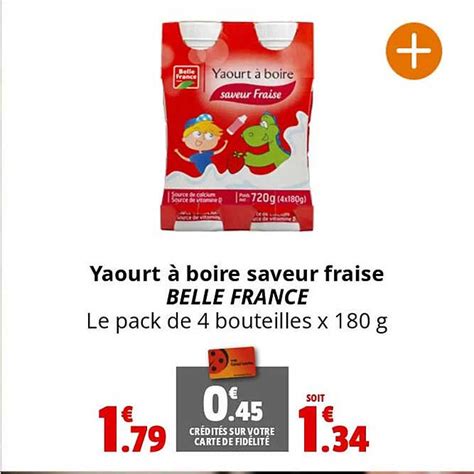 Promo Yaourt Boire Saveur Fraise Belle France Chez Coccimarket