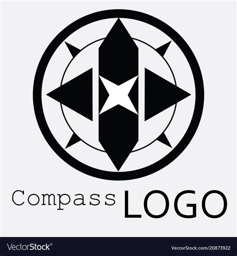 Black And White Compass Logo Icon Rose Royalty Free Vector