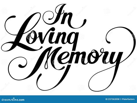 In Loving Memory - Custom Calligraphy Text Stock Vector - Illustration ...