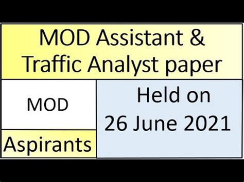 Mod Assistant Director Paper Ministry Of Defense Traffic