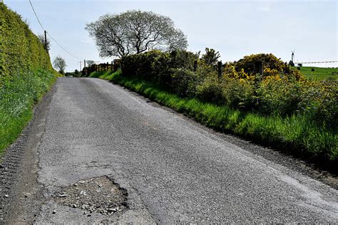 Pothole Along Devesky Road Kenneth Allen Geograph Britain And Ireland