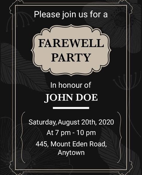 How To Write Farewell Invitation Card Templates Free