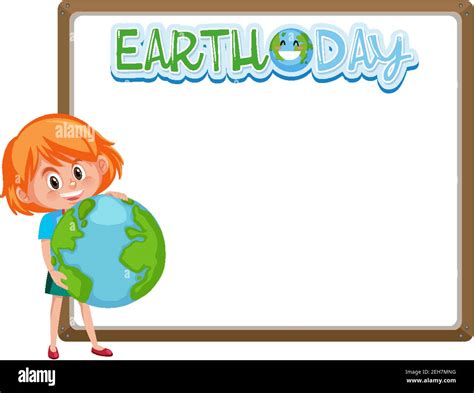 Border Frame Template With Earth Day Theme Background Illustration