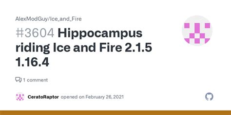 Hippocampus riding Ice and Fire 2.1.5 1.16.4 · Issue #3604 · AlexModGuy/Ice_and_Fire · GitHub