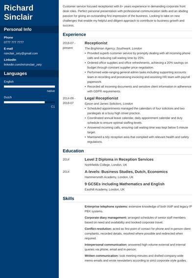 curriculum vitae language skills levels Skills-based cv template ...