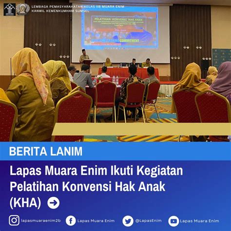 Lapas Muara Enim Ikuti Kegiatan Pelatihan Konvensi Hak Anak Kha