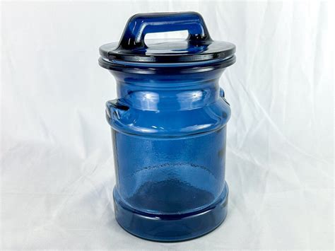 vintage blue glass canister standpipe antiques
