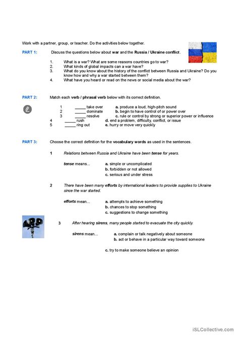 The History of the Conflict Between Deutsch DAF Arbeitsblätter pdf doc