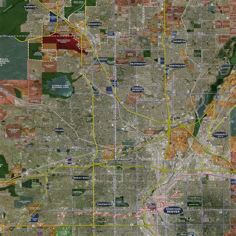 Denver - Rolled Aerial Map - Landiscor Real Estate Mapping