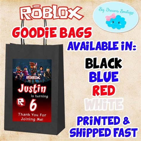 12 Roblox Goodie Bags Roblox Candy Bags Roblox Party Favor Bags