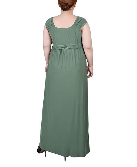 Ny Collection Plus Size Ruched Empire Maxi Dress Macys