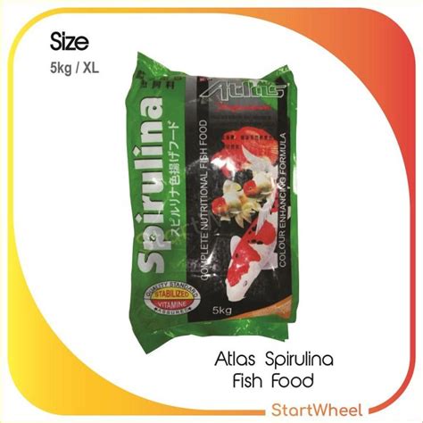 Atlas Fish Food Spirulina Floating Pellet 5KG Makanan Ikan Koi Koi