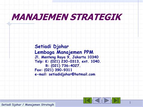 Ppt Manajemen Strategik Powerpoint Presentation Free Download Id