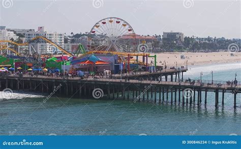 Beautiful Santa Monica Pier in Los Angeles, USA. Stock Footage - Video ...