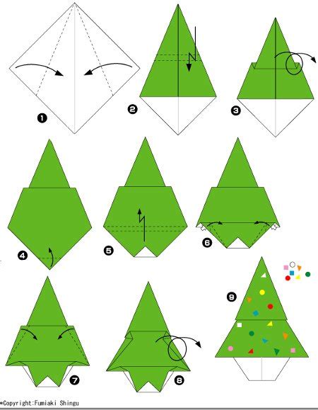 Cómo hacer un árbol navideño de origami paso a paso