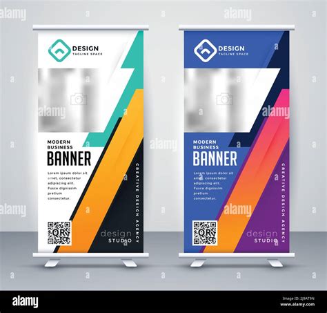 Modern Roll Up Standee Banner Design Stock Vector Image And Art Alamy